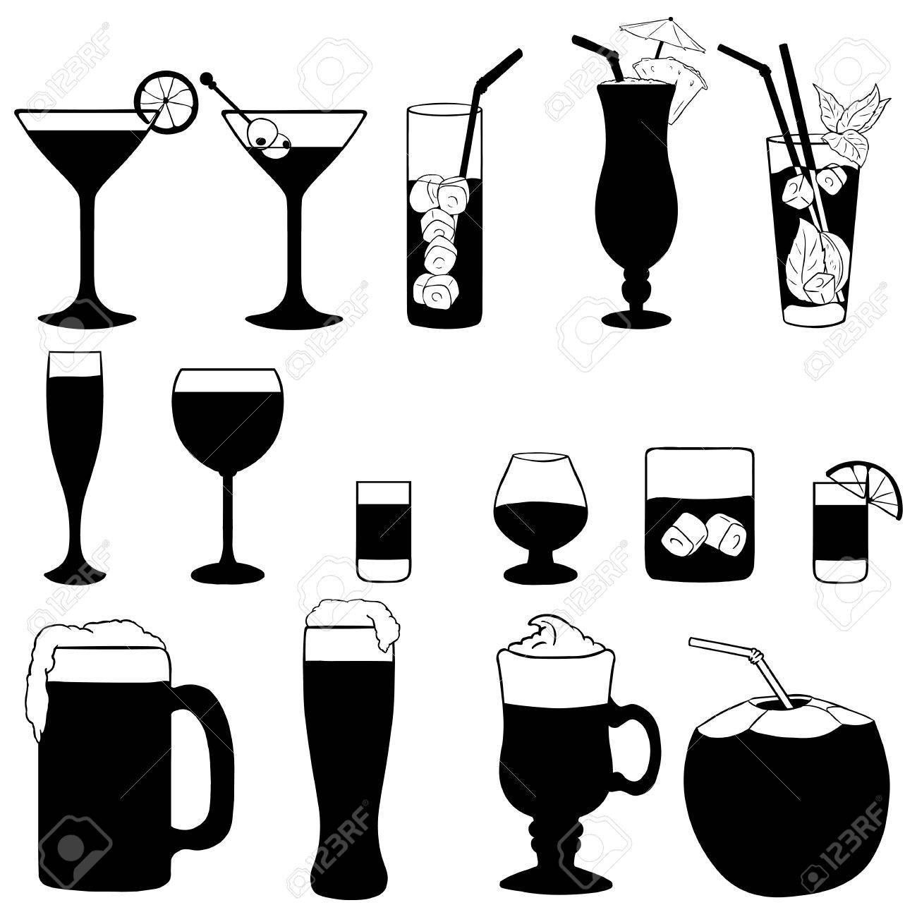 Featured image of post Alcoholic Drink Cocktail Clipart Black And White