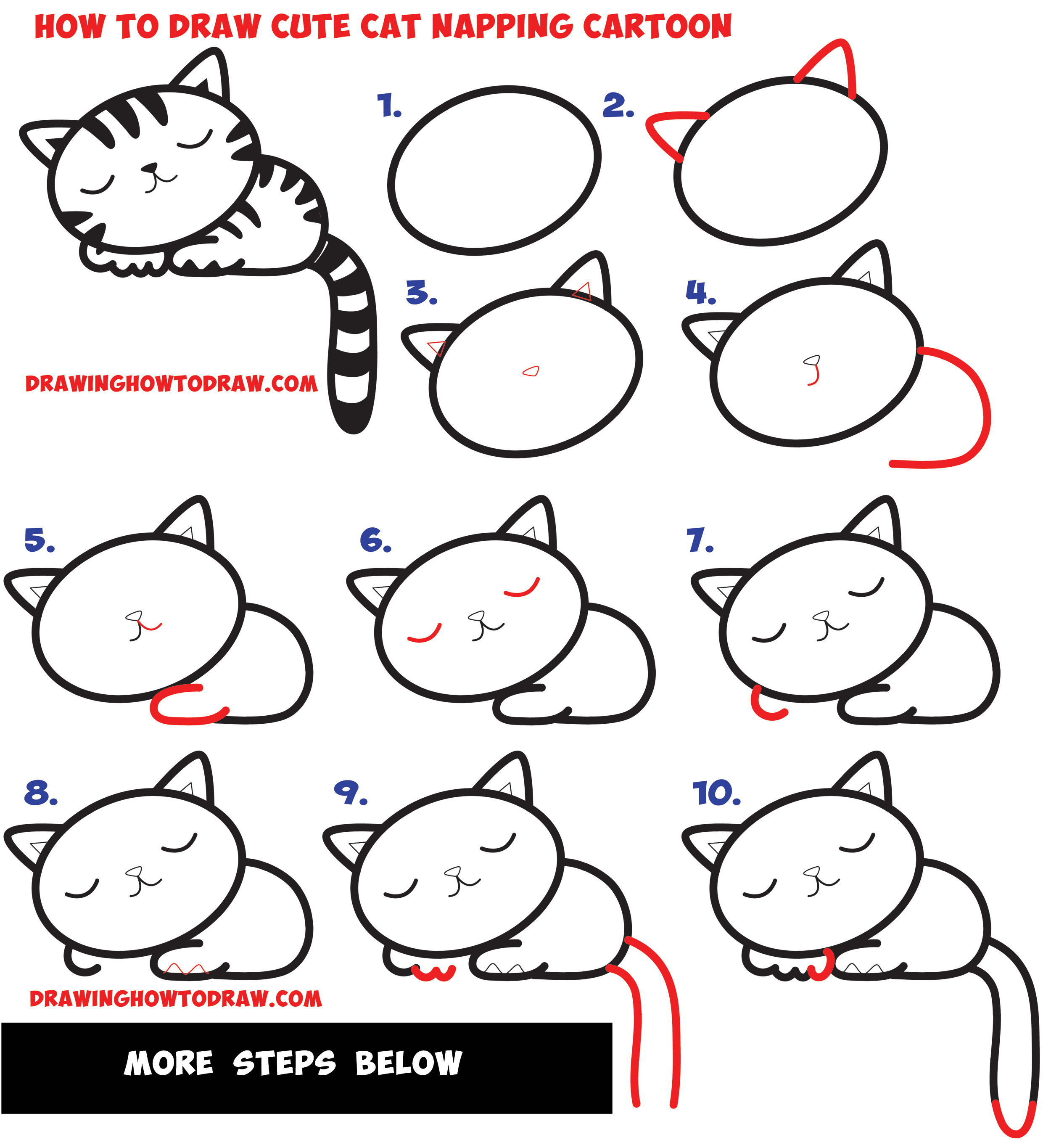 Featured image of post Kitten Cartoon Drawing Easy