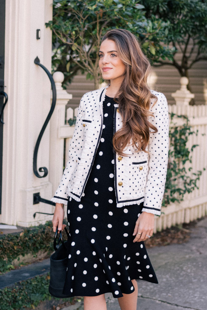 pix What Colors Go With Black And White Polka Dots black and white polka dot dress white