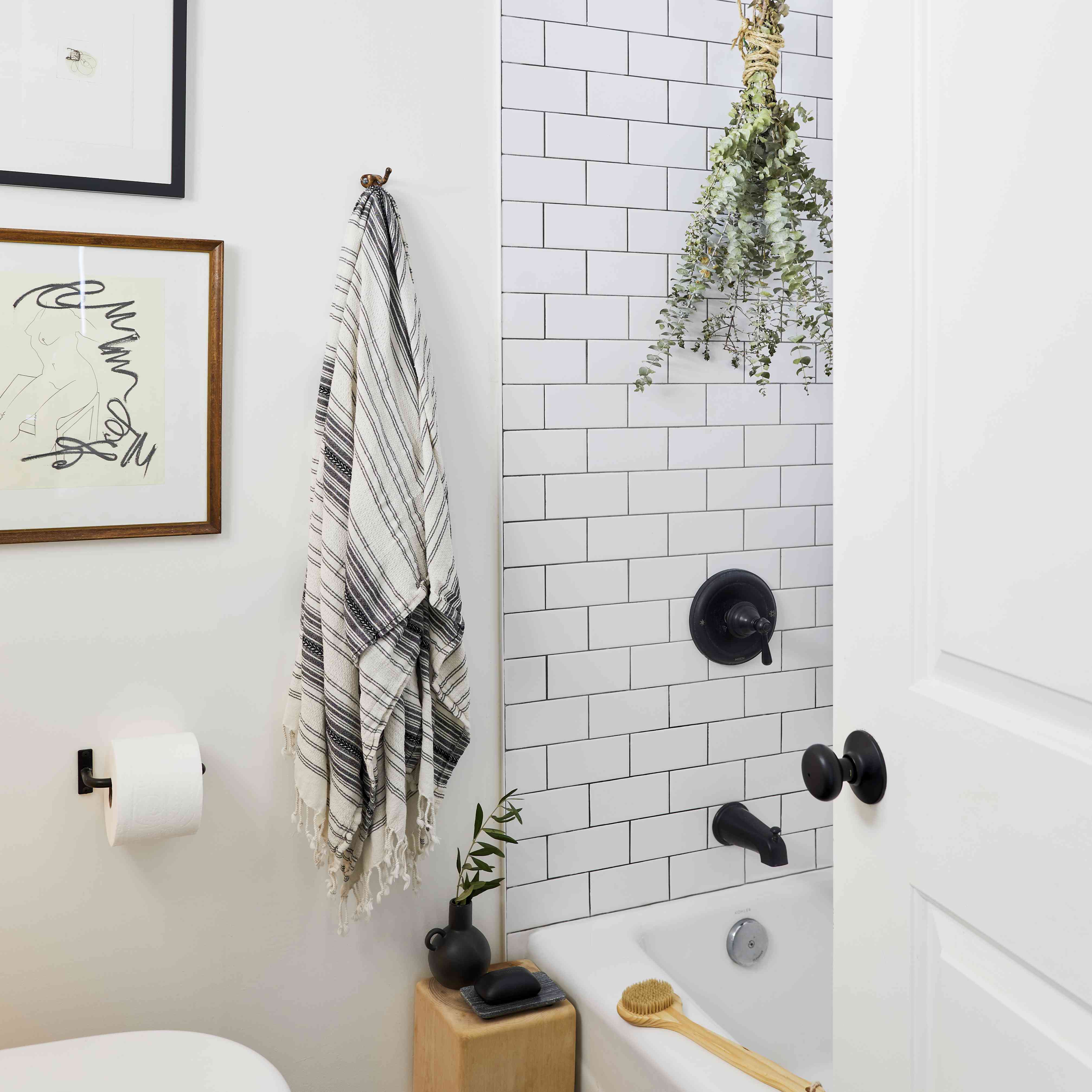 pix What Colors Go With Black And White Tile Bathroom mydomaine